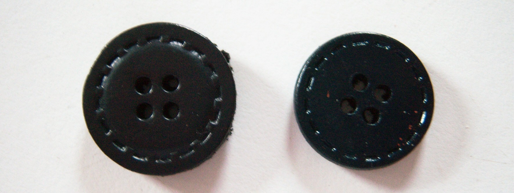 Black Leather Look 3/4" ; 13/16" Four Hole Buttons