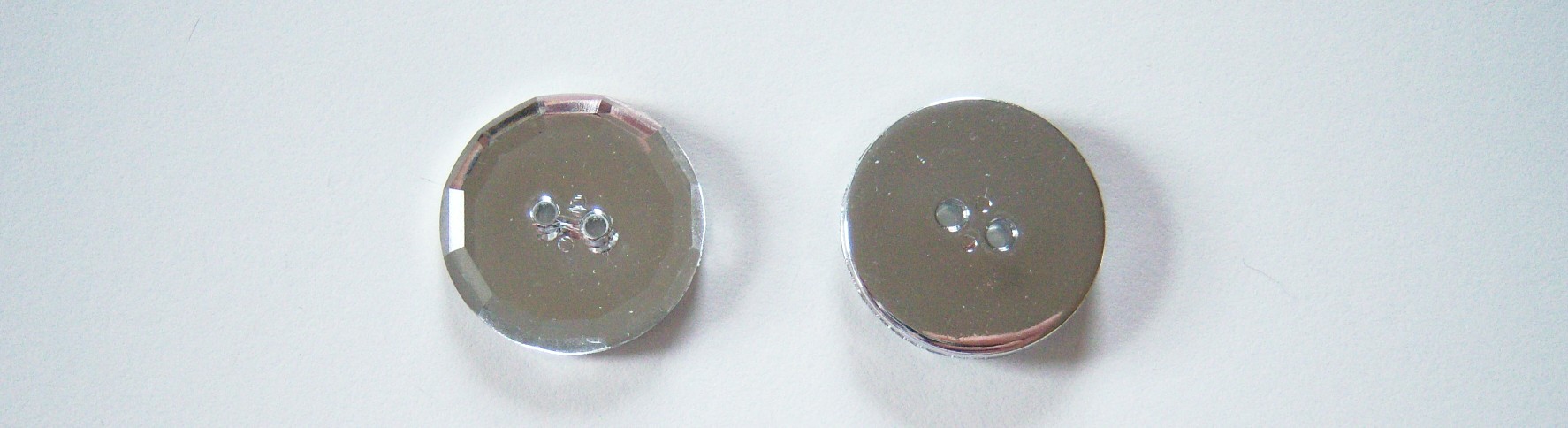 Clear Crystal/Silver 1" Button