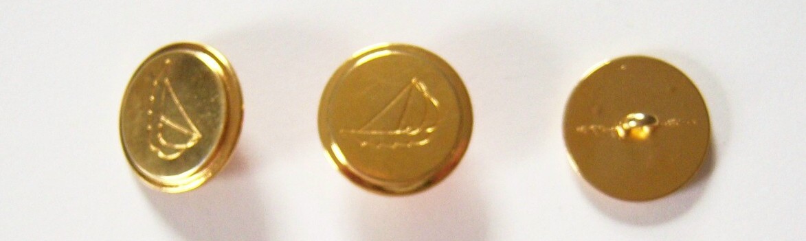 Gold Sailboat Metal 13/16" Button