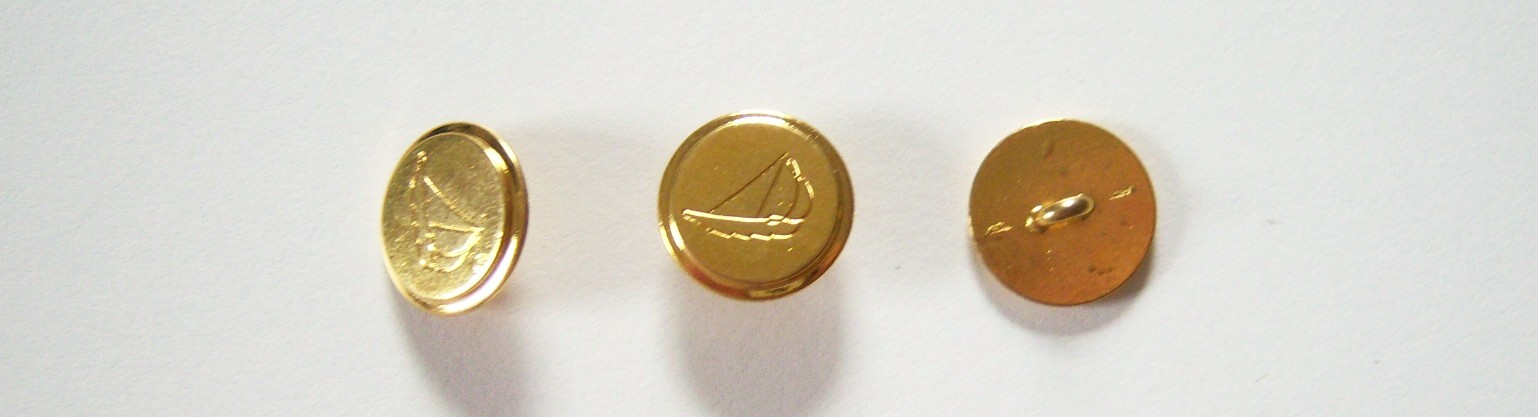 Gold Sailboat Metal 9/16" Button Set