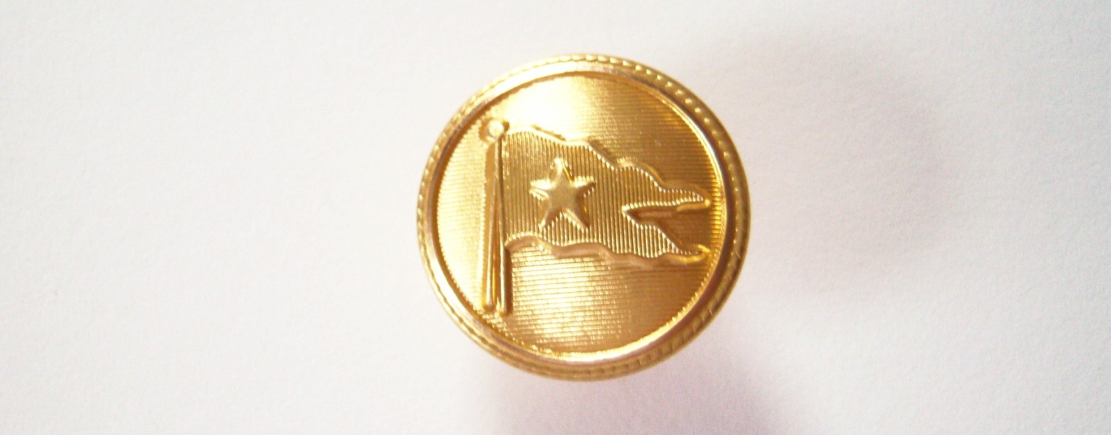 Gold Metal 1" Flag Button