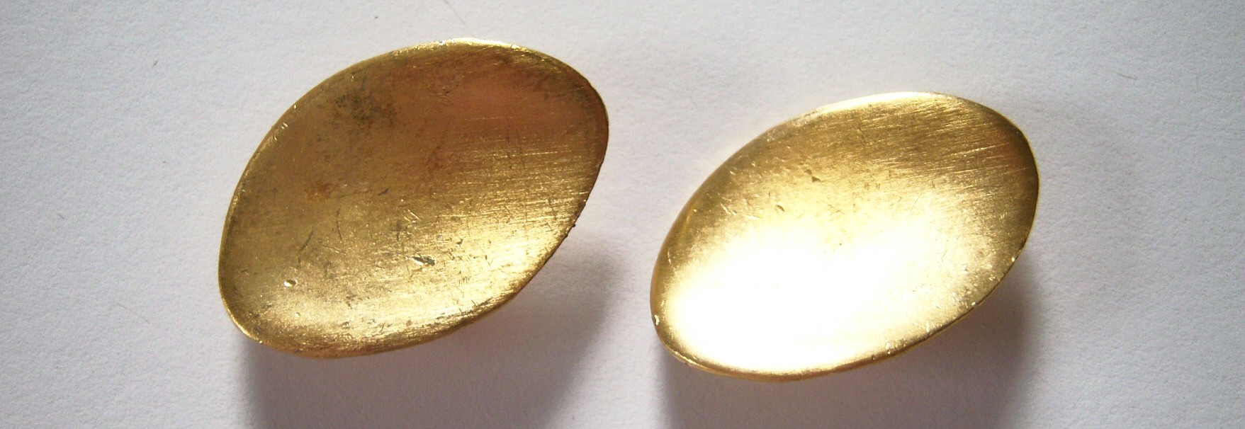 Matte Gold 1", x 1 1/2" 2 Metal Buttons