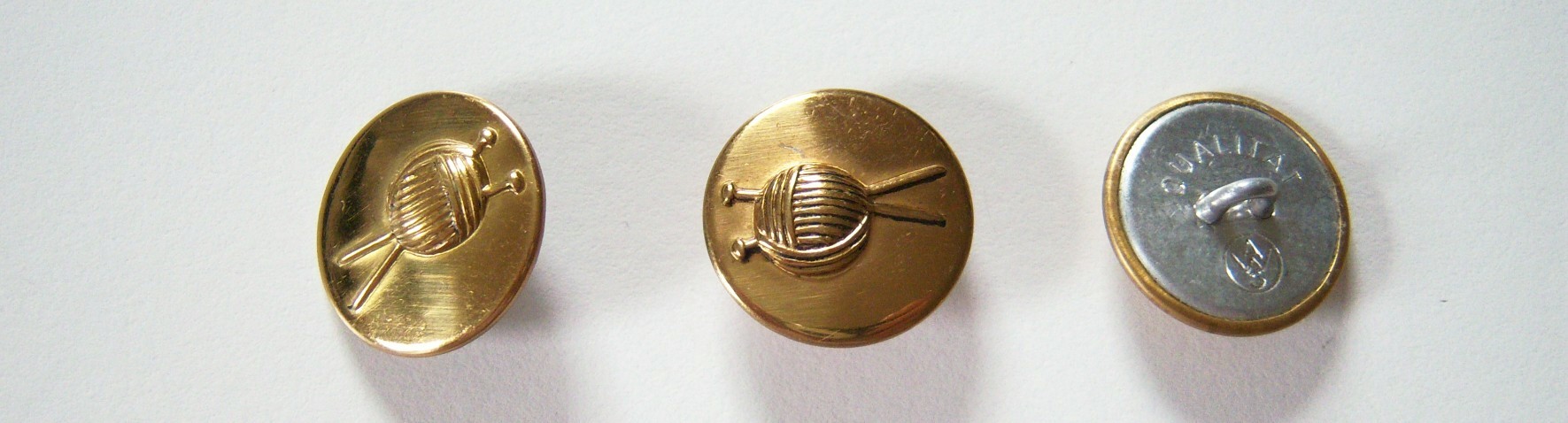 Gold Knitting 3/4" Metal Button