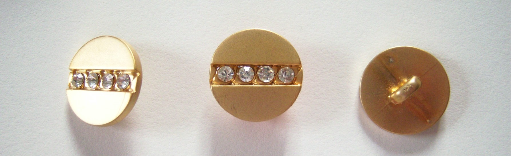 Matte Gold/Rhinestone 5/8" Button