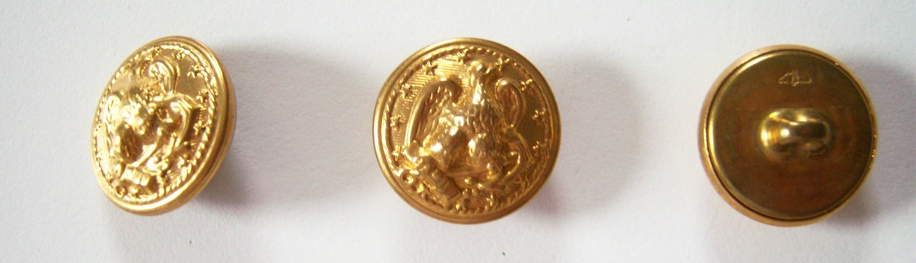 Brassy/Silver Back 3/4" Metal Button