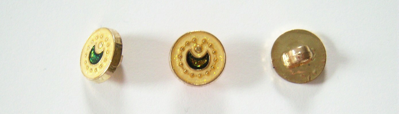 Gold/Iridescent Moon 9/16" Button