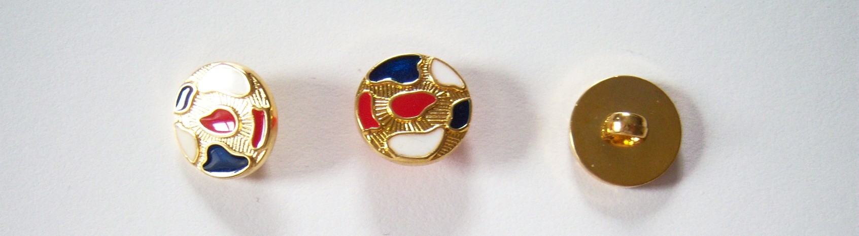 Gold/Red/Wh/Navy 5/8" Metal Button