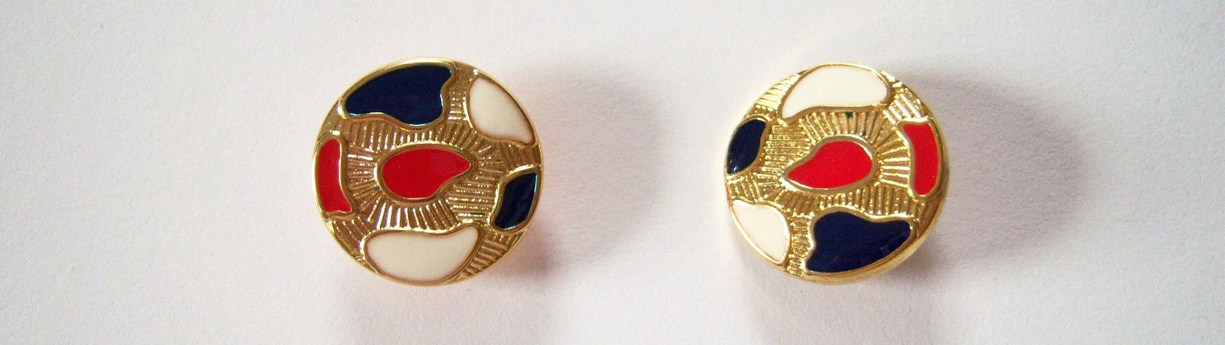 Gold/Red/Wh/Navy 13/16" Metal Button