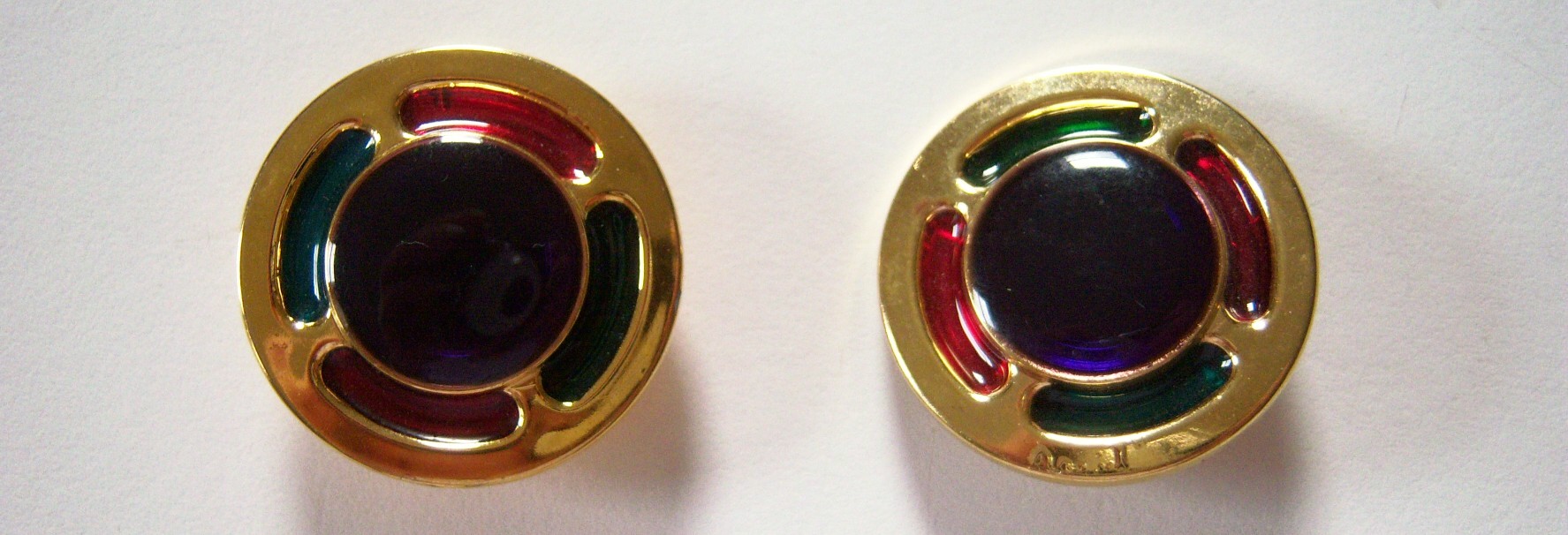 Gold/Red/Green/Purple 5/8" Plastic Button