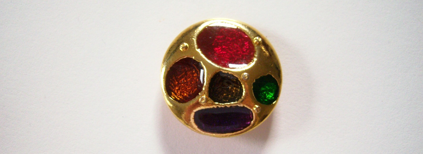 Gold/Crystal Metal 1 1/8" Button