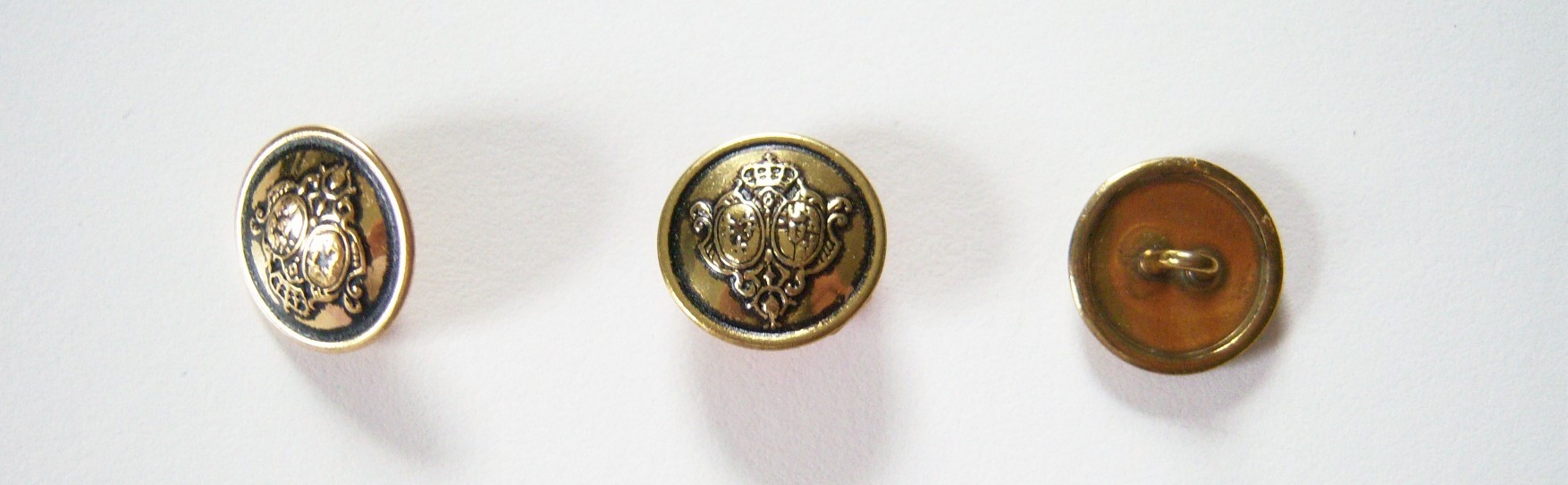 Brass/Black 9/16" Metal Button