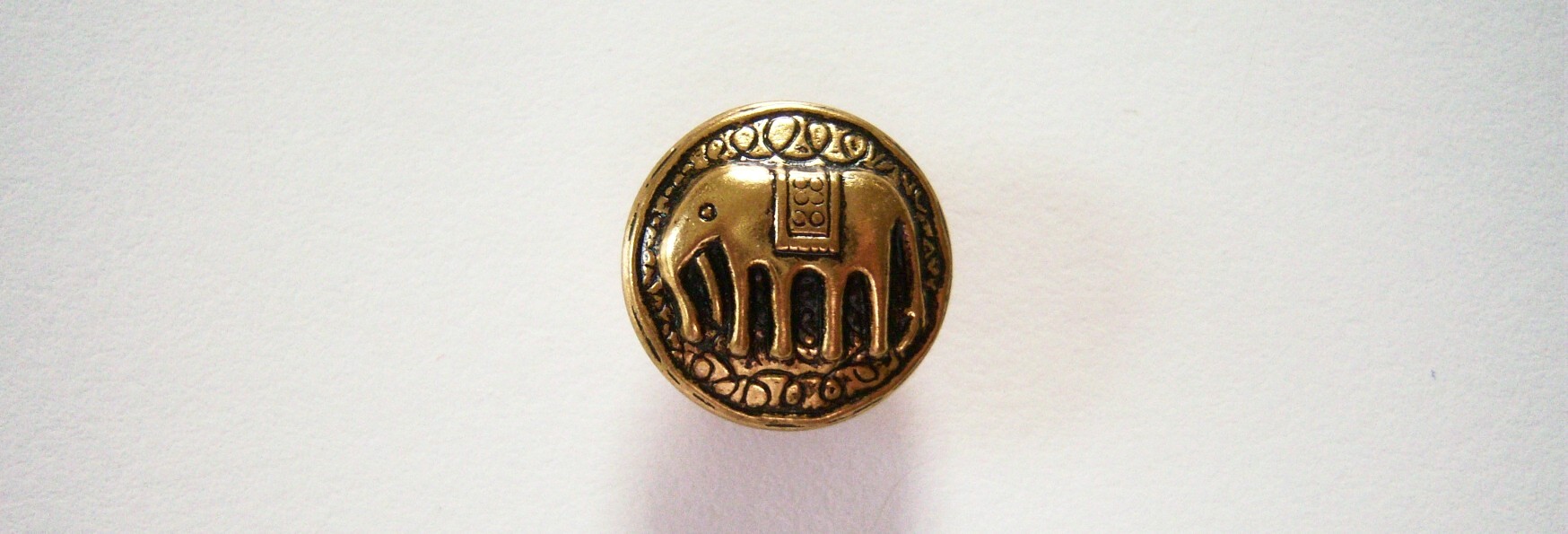 Brass/Black Elephant 5/8" Metal Button