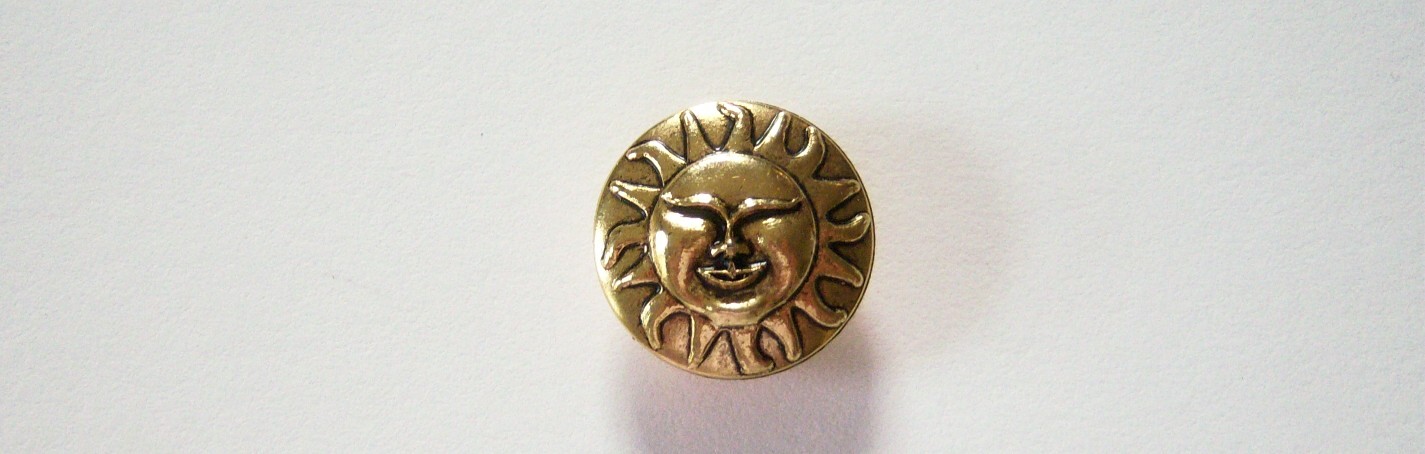 Brass/Black Sun 13/16" Metal Button