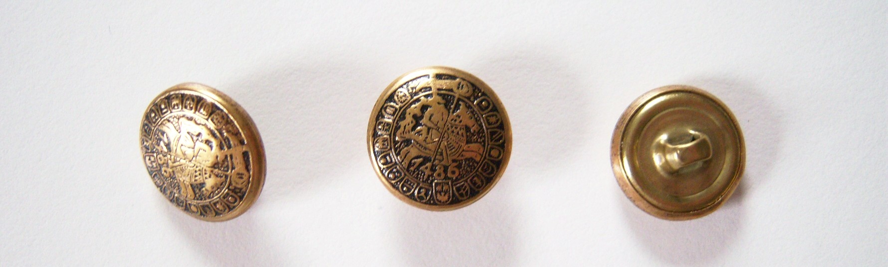 Brass/Black 1486 Metal 5/8" Button