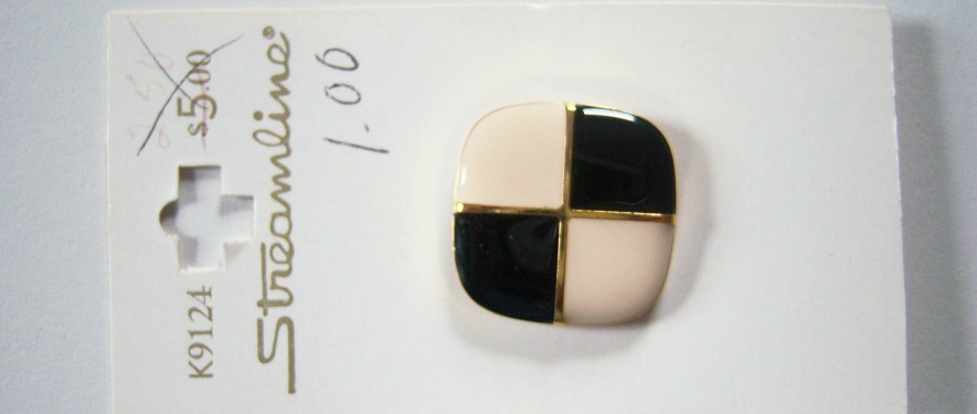 Black/Ivory/Gold 13/16" One Button Card