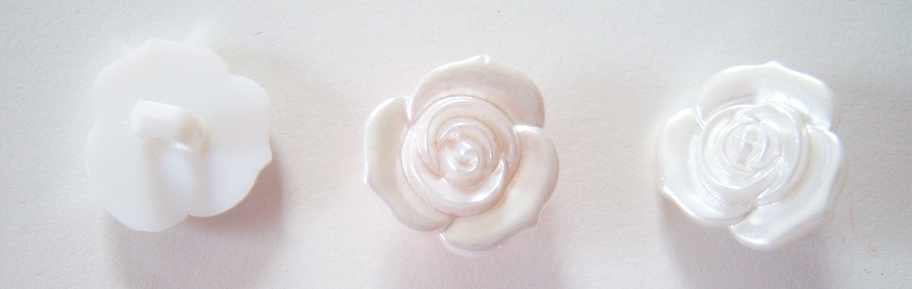 White Iridescent 3/4" Rose Button