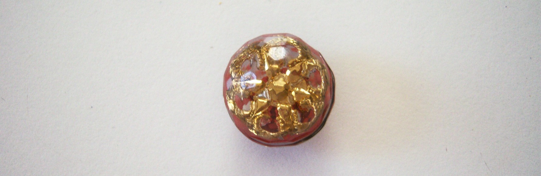 Taupe Acrylic/Gold 3/4" Button