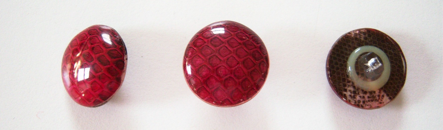 Cranberry Snakeskin Design 3/4" Button