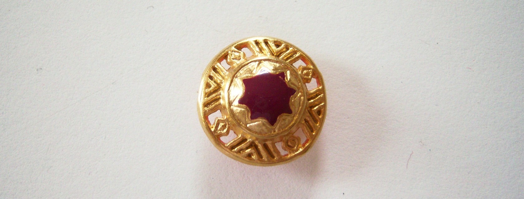 JHB Garnet/Matte Gold 7/8" Button