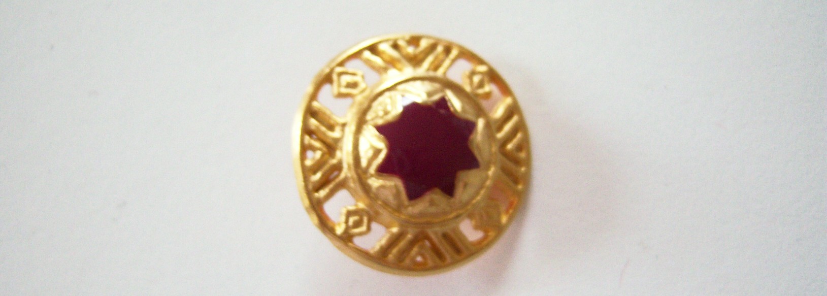 JHB Garnet/Matte Gold 1 1/8" Button