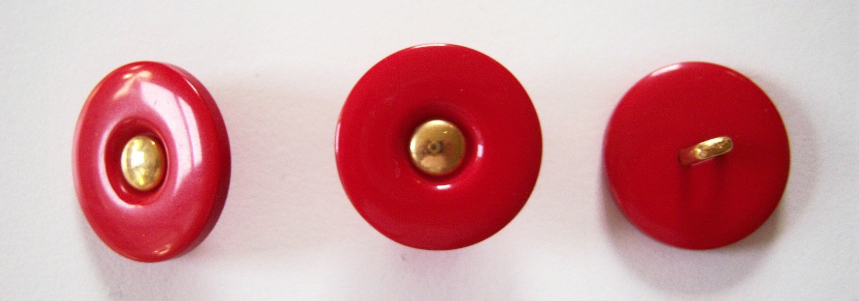 JHB Red/Gold 7/8" Button