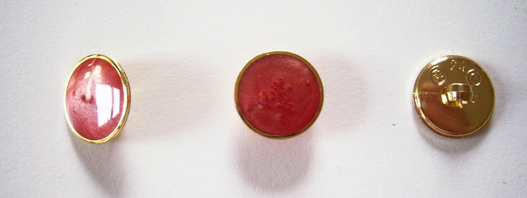 Strawberry Pearl/Gold 5/8" Button