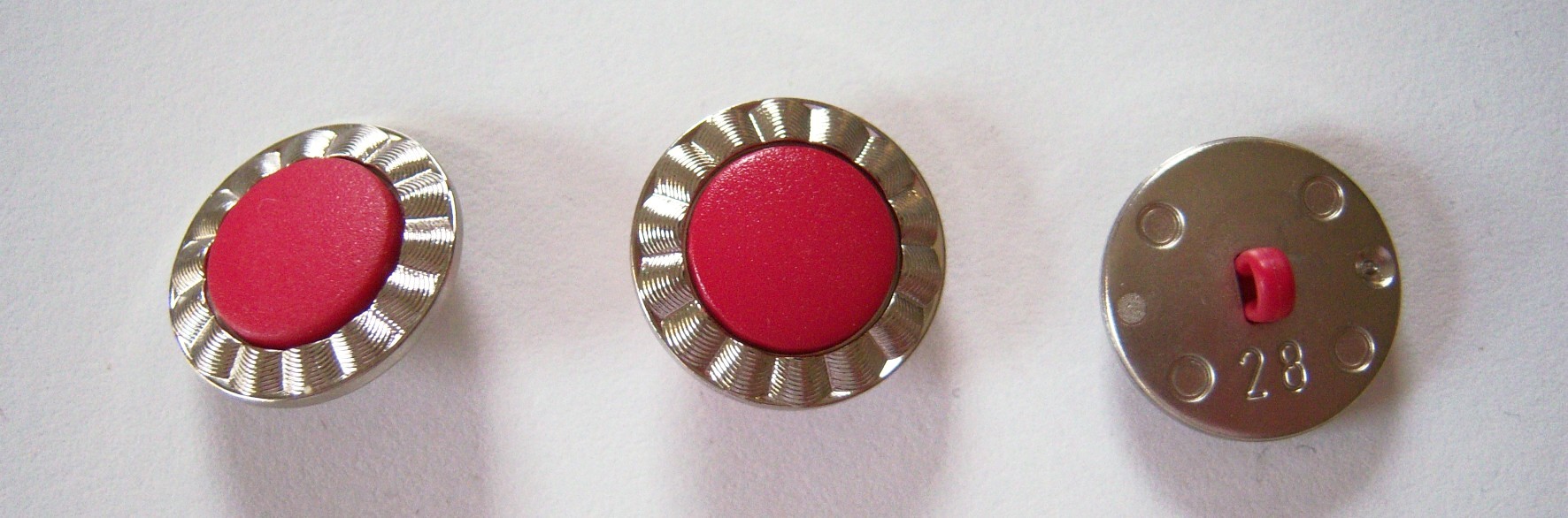 Silver/Matte Cherry 3/4" Shank Button