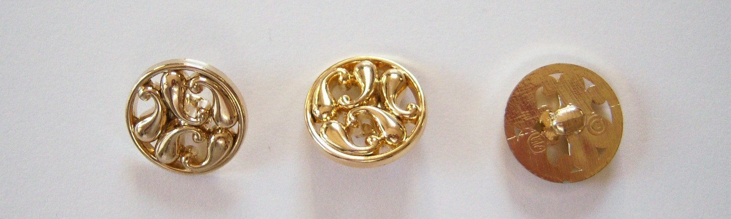 Open Gold Metallic 3/4" Poly Shank Button