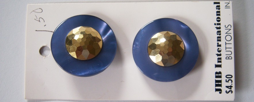 Blue/Gold 1 1/8" Button Card