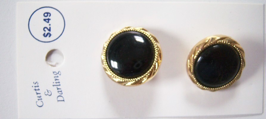 Black/Gold Rim 7/8" 2 Button Card