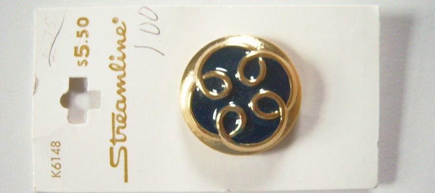 Navy/Gold 1 1/8" Button Card