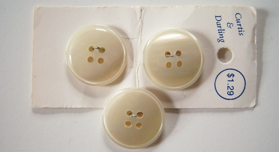 Ivory Pearlized 1" Button