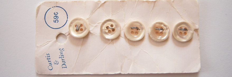 Ivory Pearlized 7/16" Button Card