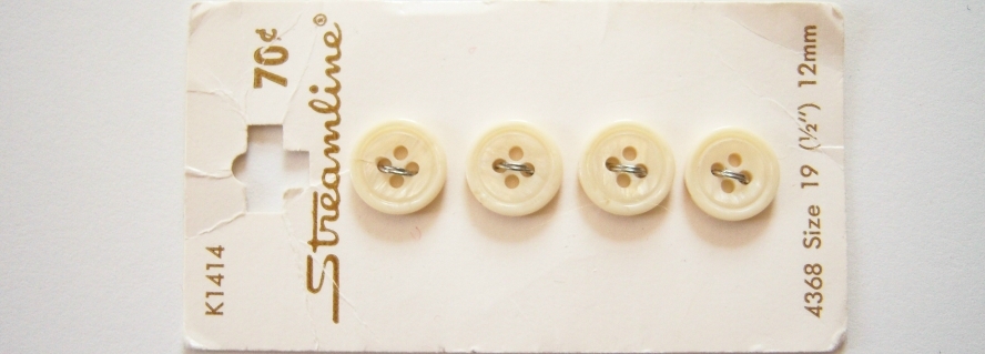 Cream Pearlized 1/2" Button Card