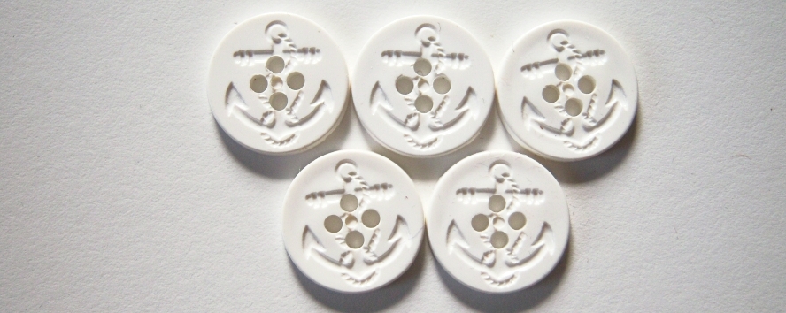 White 3/4" Poly 4 Hole Button