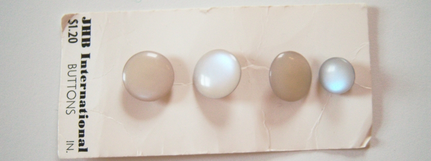 White Ridged 3/4" Pearlized Button