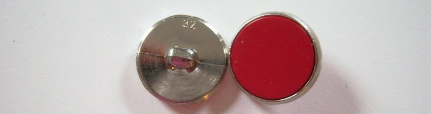 Crimson/Aluminum 3/4" Button