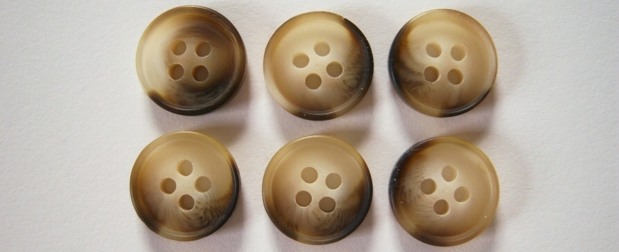 Beige/Brown 3/4" Three Buttons