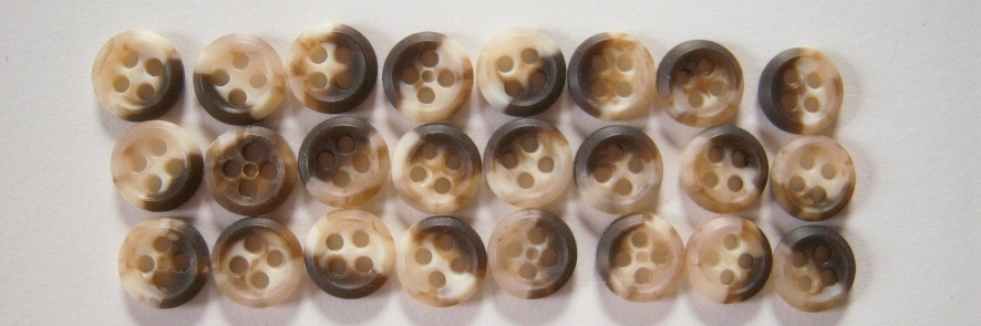 Tan/Ivory/Brown 3/8" Button