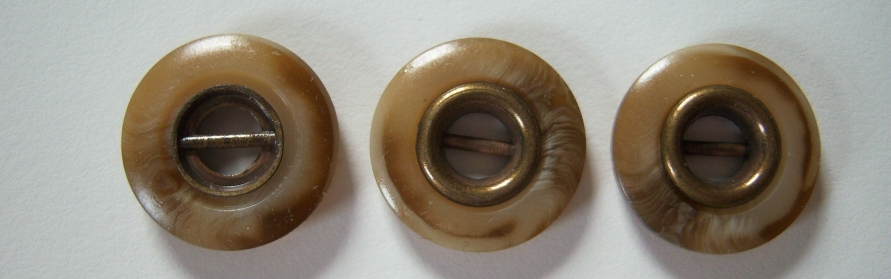 Tan/Brass Marbled 13/16" Button