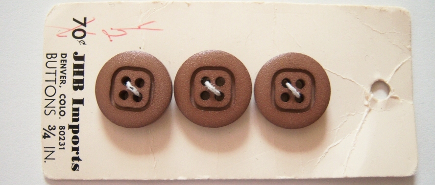 JHB Mocha 3/4" Three Button Card