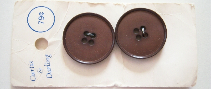 Walnut 1" Two Button Card