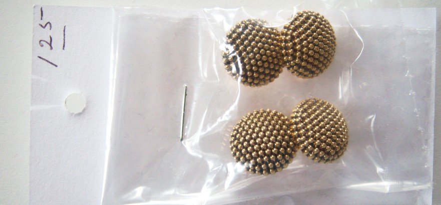 Black/Gold Bead 9/16" Four Buttons