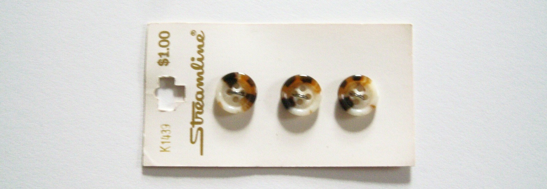 Ivory/Black 1/2" Three Button Card