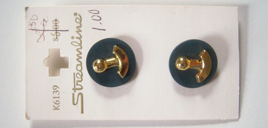 Matte Navy/Gold 3/4" Button Card