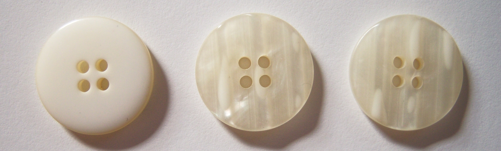 Ivory Ridged 7/8" 4 Hole Button