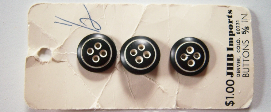 Black/White 5/8" Button Card