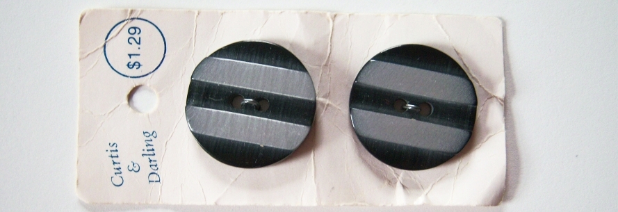 Black/Grey Stripe 1 1/8" Two Button Card