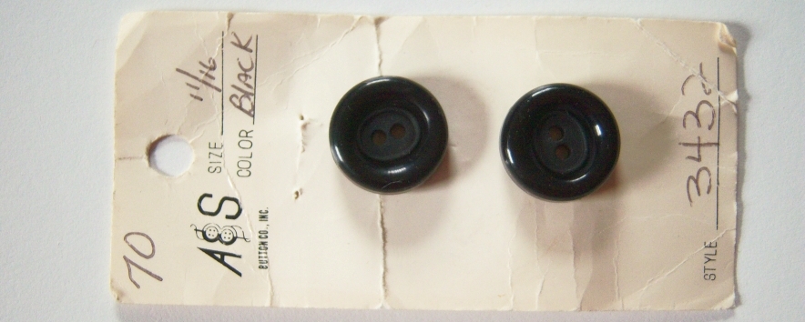 Black Thick 11/16" Two Button Card