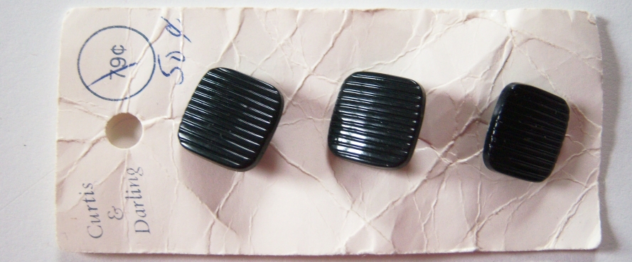 Black Ridged 3/4" Three Button Card